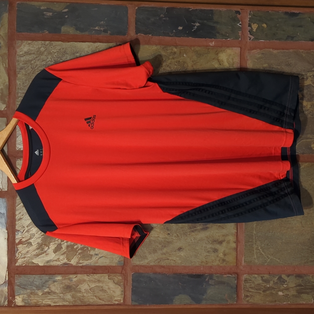 Red and black Adidas shirt